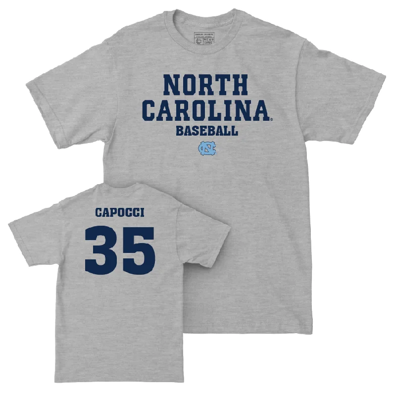 T-Shirt For Official Team Customization-UNC Baseball Sport Grey Staple Tee  - Francesco Capocci