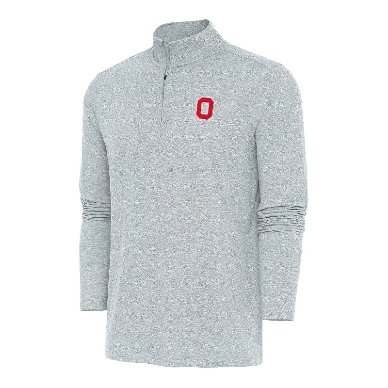 Jackets For Promotional Team Sales-Ohio State Buckeyes Hunk 1/4 Zip Heather Gray Pullover Jacket