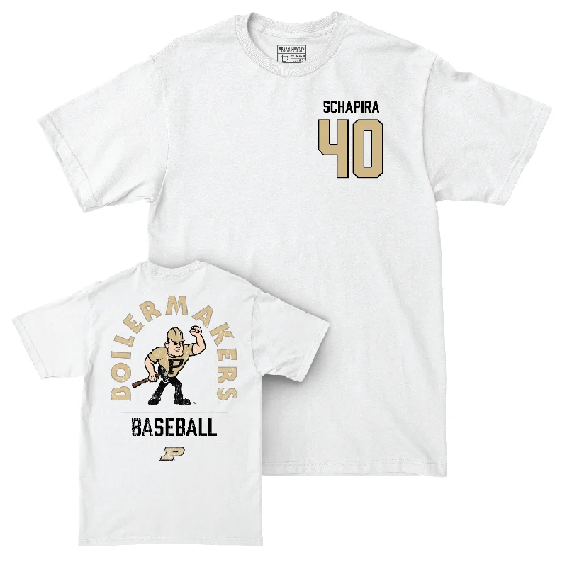 T-Shirt For Custom Fan Apparel-Baseball White Mascot Comfort Colors Tee - Calvin Schapira | #40