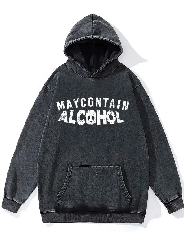 Hoodie With Custom Player Numbers-may contain alcohal Washed Gym Hoodie