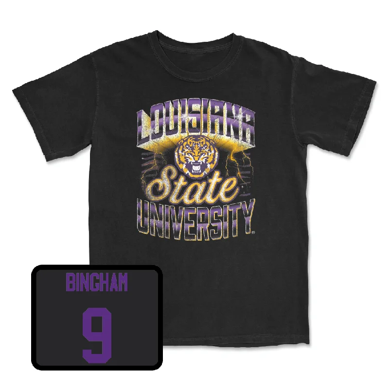 T-Shirt For Personalized Tournament Gear-Baseball Black Streetwear Tee - Mac Bingham