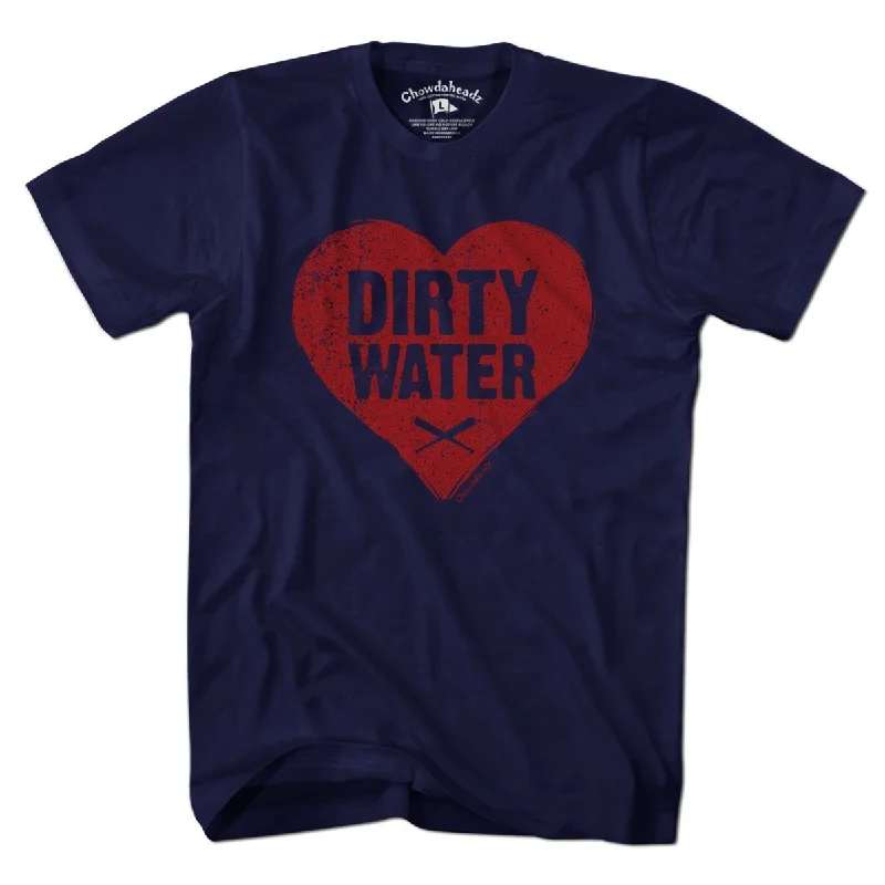 T-Shirt For Youth Sports Teams-Dirty Water Baseball Heart T-Shirt