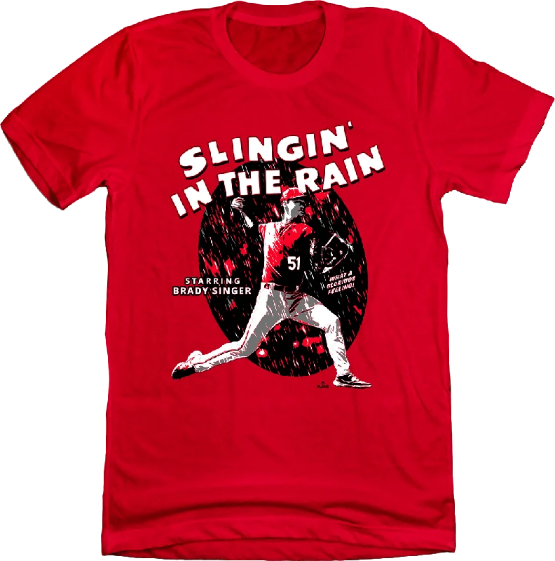 T-Shirt With Player Names-Slingin' in the Rain