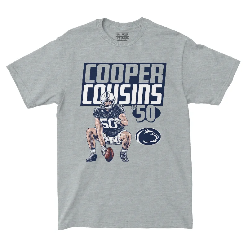 T-Shirt For Professional Game Merchandise-EXCLUSIVE RELEASE: Cooper Cousins Block Name Sport Grey Tee