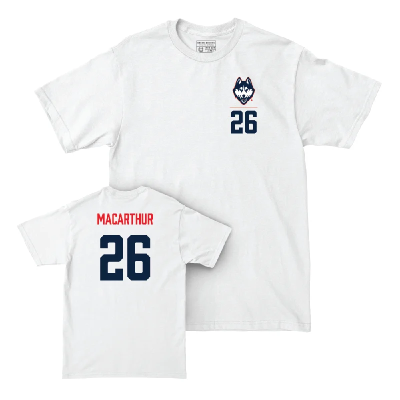 T-Shirt For Softball Fan Gear-UConn Baseball Logo White Comfort Colors Tee  - Grant MacArthur