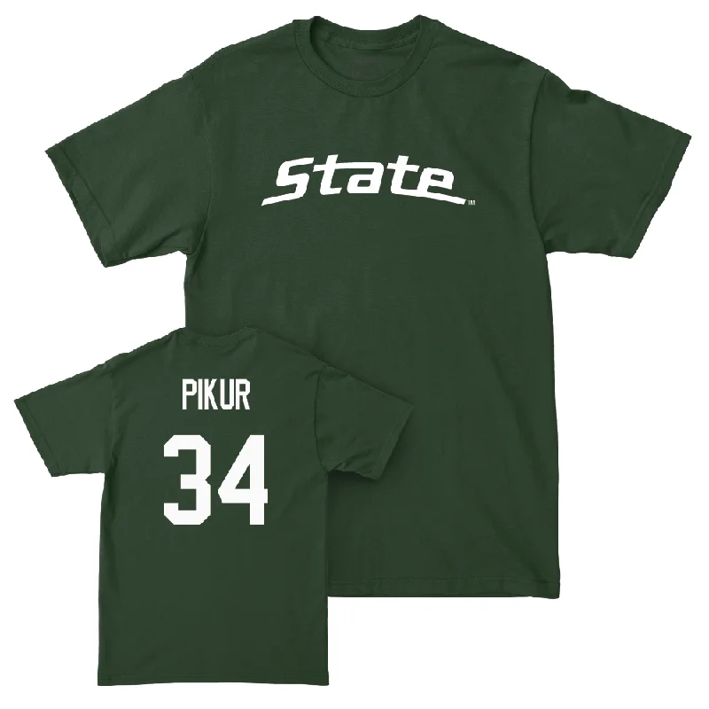 T-Shirt With Custom Team Names-Green Baseball State Tee   - Logan Pikur