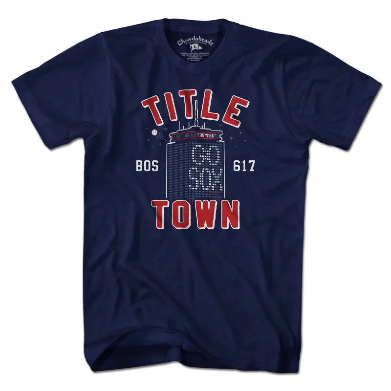 T-Shirt For School Teams-Title Town Boston Baseball T-Shirt