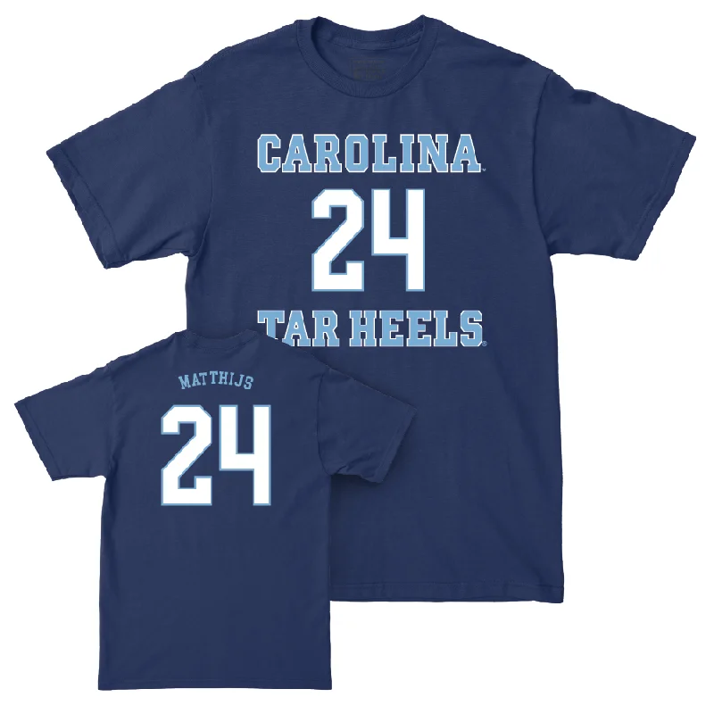 T-Shirt For School Fundraisers-UNC Baseball Sideline Navy Tee   - Matthew Matthijs