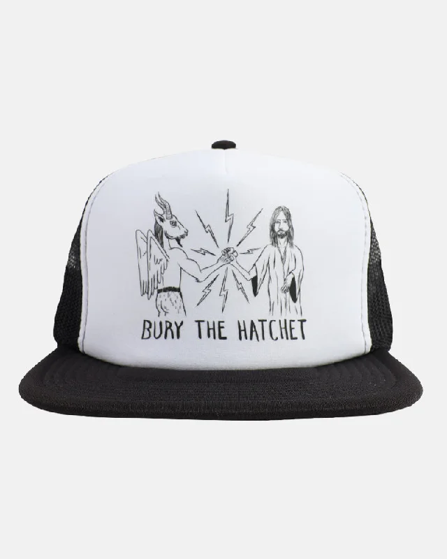 Hat For Special Limited Edition Orders-Thrasher Magazine x Toy Machine Hatchet Trucker Hat - Black White