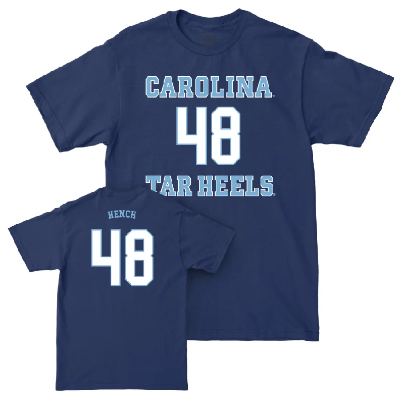 T-Shirt With Player Numbers For Sale-UNC Baseball Sideline Navy Tee  - Ryan Hench