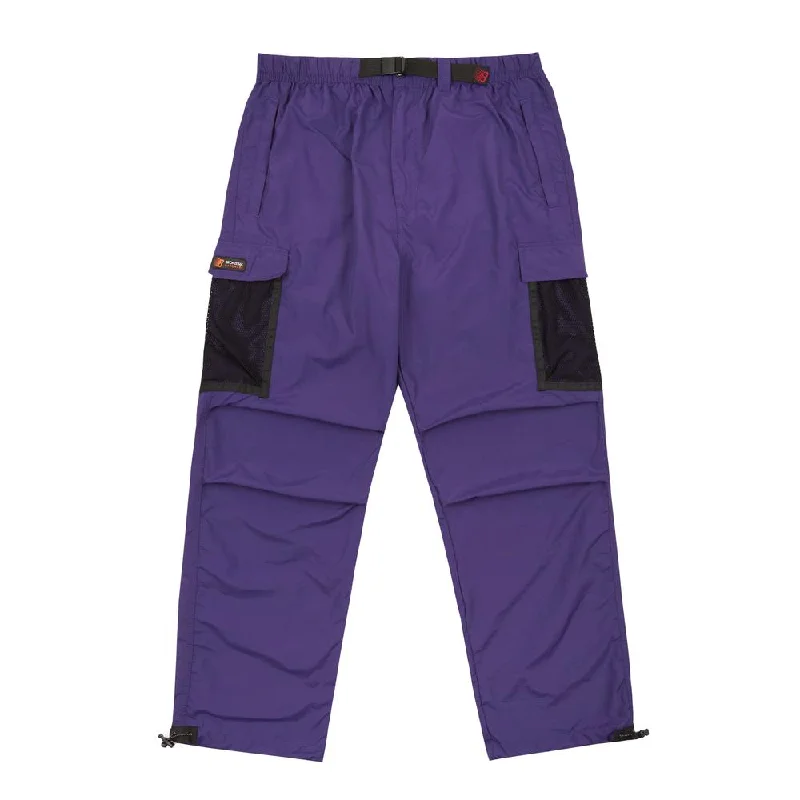 Pants With Custom Patch Designs-BRONZE 56K MESH CARGO PANTS - PURPLE