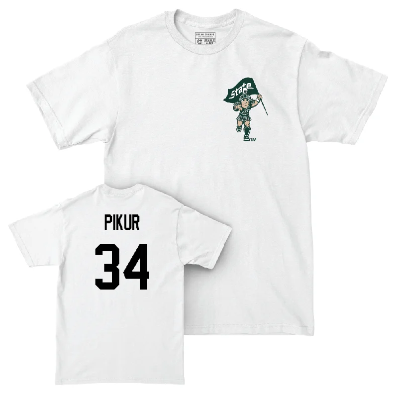 T-Shirt For Personalized Game Day Gear-Baseball White Sparty Comfort Colors Tee   - Logan Pikur