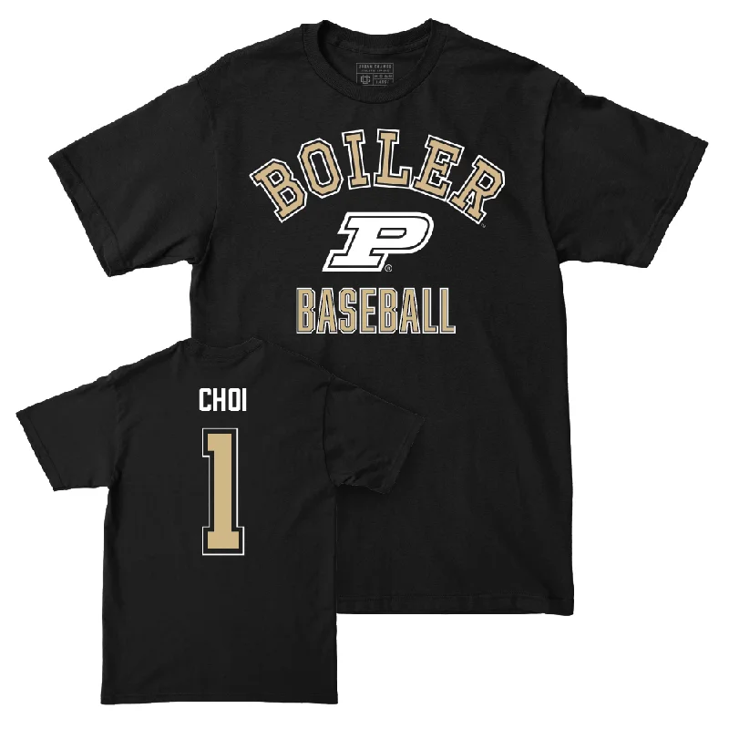 T-Shirt With Custom Team Names-Baseball Black Classic Tee     - Albert Choi