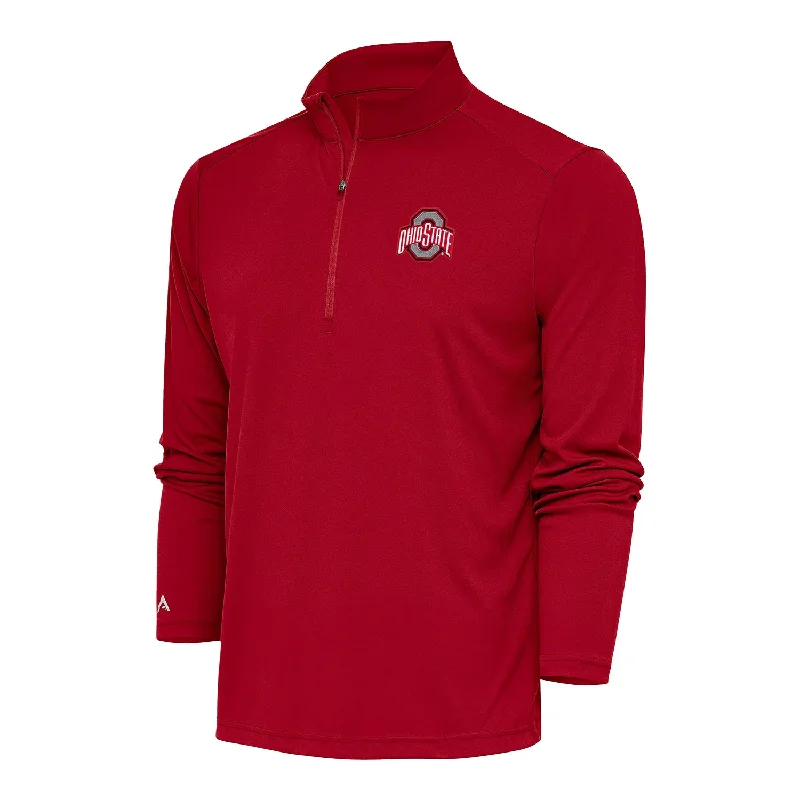 Jackets For Custom Team Orders And Gifts-Ohio State Buckeyes Tribute 1/4 Zip Scarlet Jacket