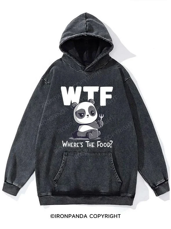 Hoodie For Softball Custom Orders-WTF Where's The Food Washed Gym Hoodie