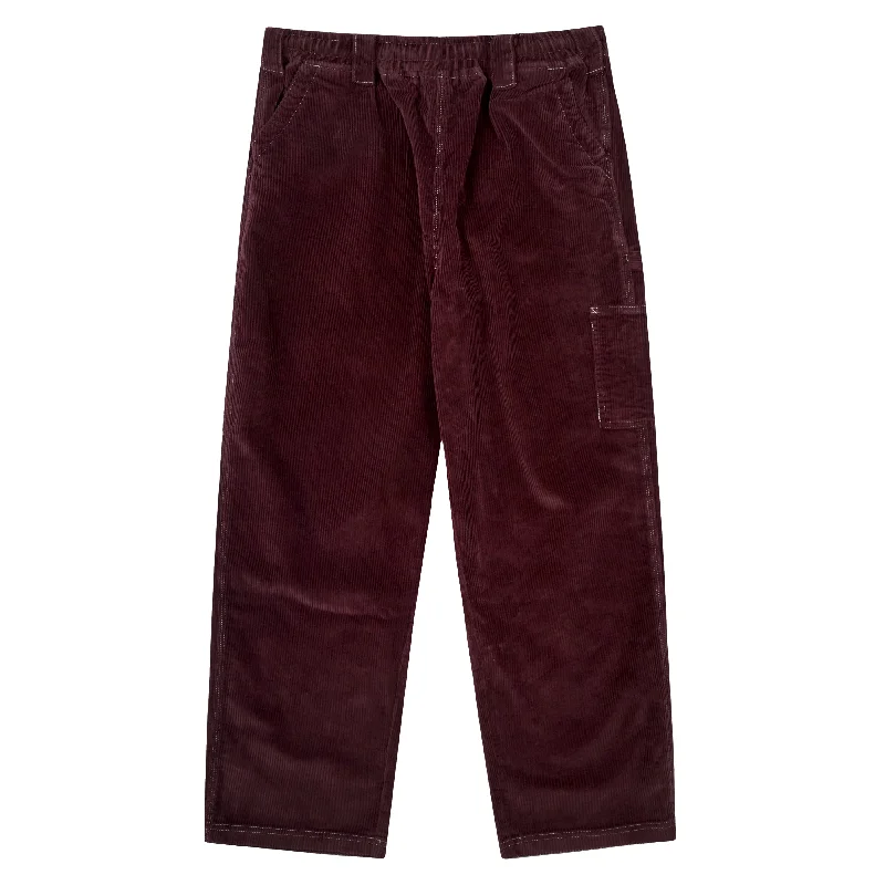 Pants For Custom Team Orders And Gifts-BRONZE 56K - "CORDUROY" RELAXED PANTS (BURGUNDY)