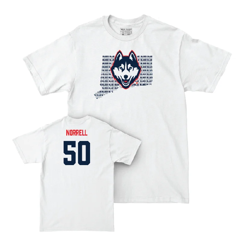 T-Shirt For Custom Player Awards-Baseball White Bleed Blue Comfort Colors Tee  - Owen Norrell