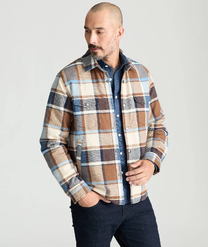 Jackets With Custom Embroidered Logos-Plaid Shirt Jacket - FINAL SALE