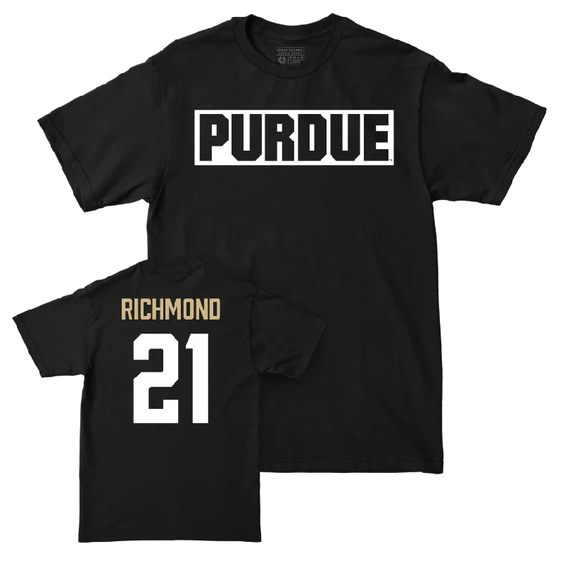 T-Shirt With Custom Player Numbers-Baseball Black Staple Tee     - CJ Richmond