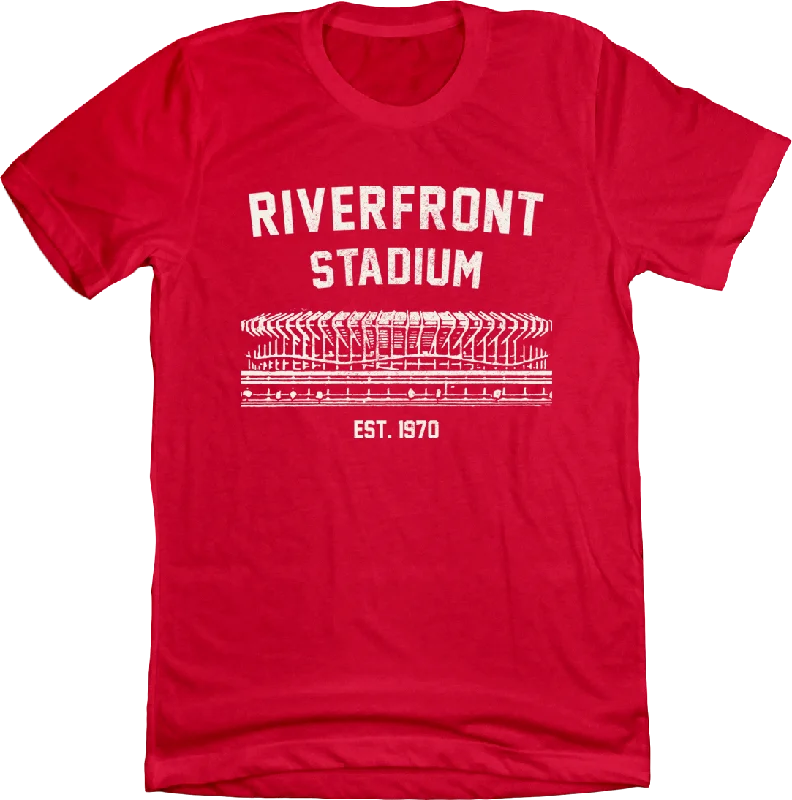 T-Shirt For Custom Apparel Fundraisers-Riverfront Stadium Established 1970