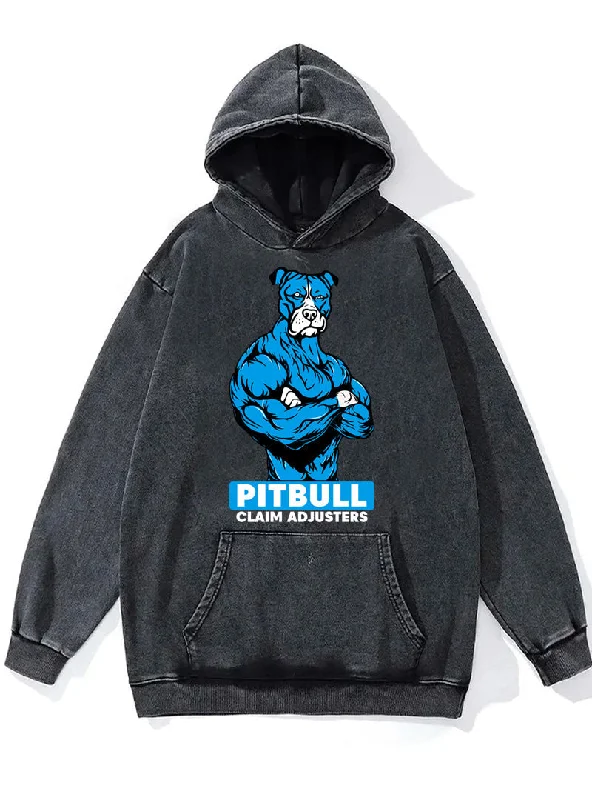 Hoodie With Custom Fan Graphics-Pitbull Claim Adjuster Washed Gym Hoodie