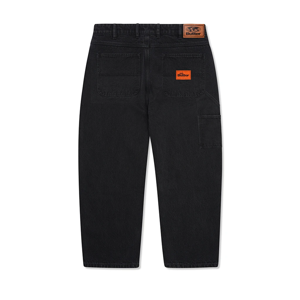 Pants For Limited-Time Offers-Butter Goods Santosuosso Double Knee Denim Pants - Washed Black