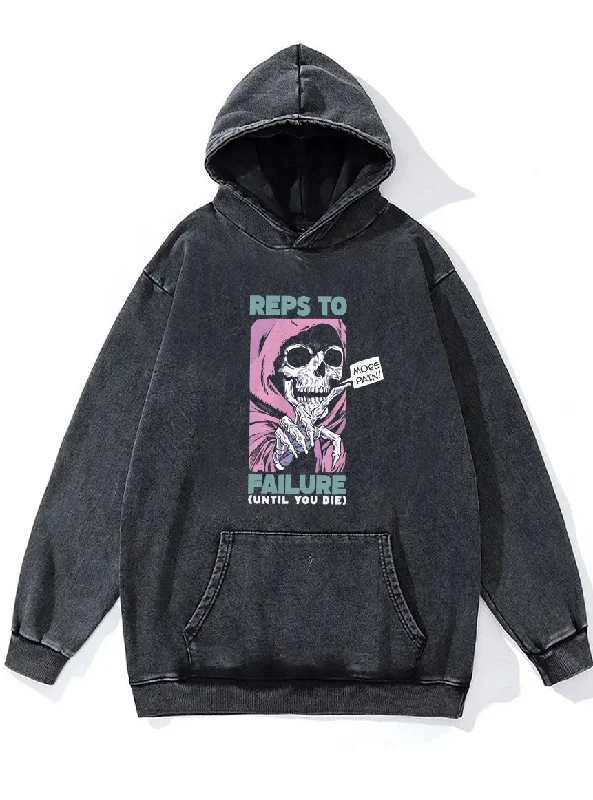 Hoodie For Alumni Merchandise-REPS TO FAILURE UNTIL YOU DIE Washed Gym Hoodie