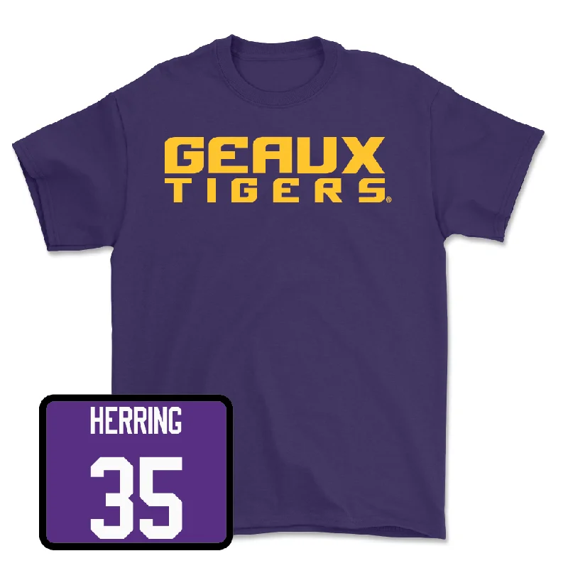 T-Shirt For Softball Fan Custom Gear-Baseball Purple Geaux Tee - Griffin Herring