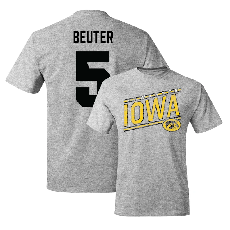 T-Shirt For Family Fan Merchandise-Sport Grey Baseball Slant Tee  - Reece Beuter