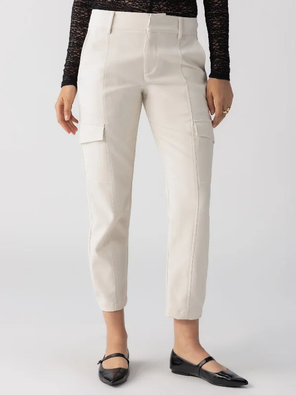 Pants For School Teams-Polished Cargo Standard Rise Pant Toasted Marshmallow