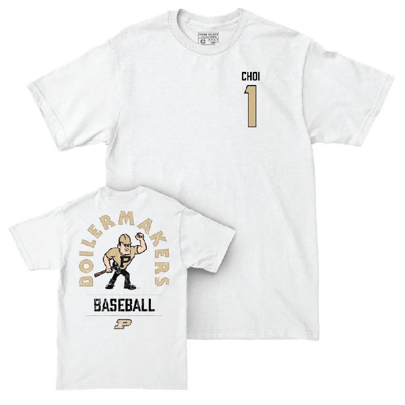 T-Shirt For Custom School Gear-Baseball White Mascot Comfort Colors Tee     - Albert Choi