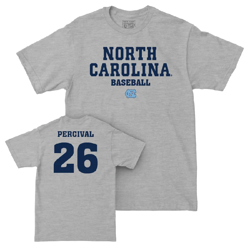 T-Shirt For Fan Custom Gear Orders-UNC Baseball Sport Grey Staple Tee  - Kyle Percival