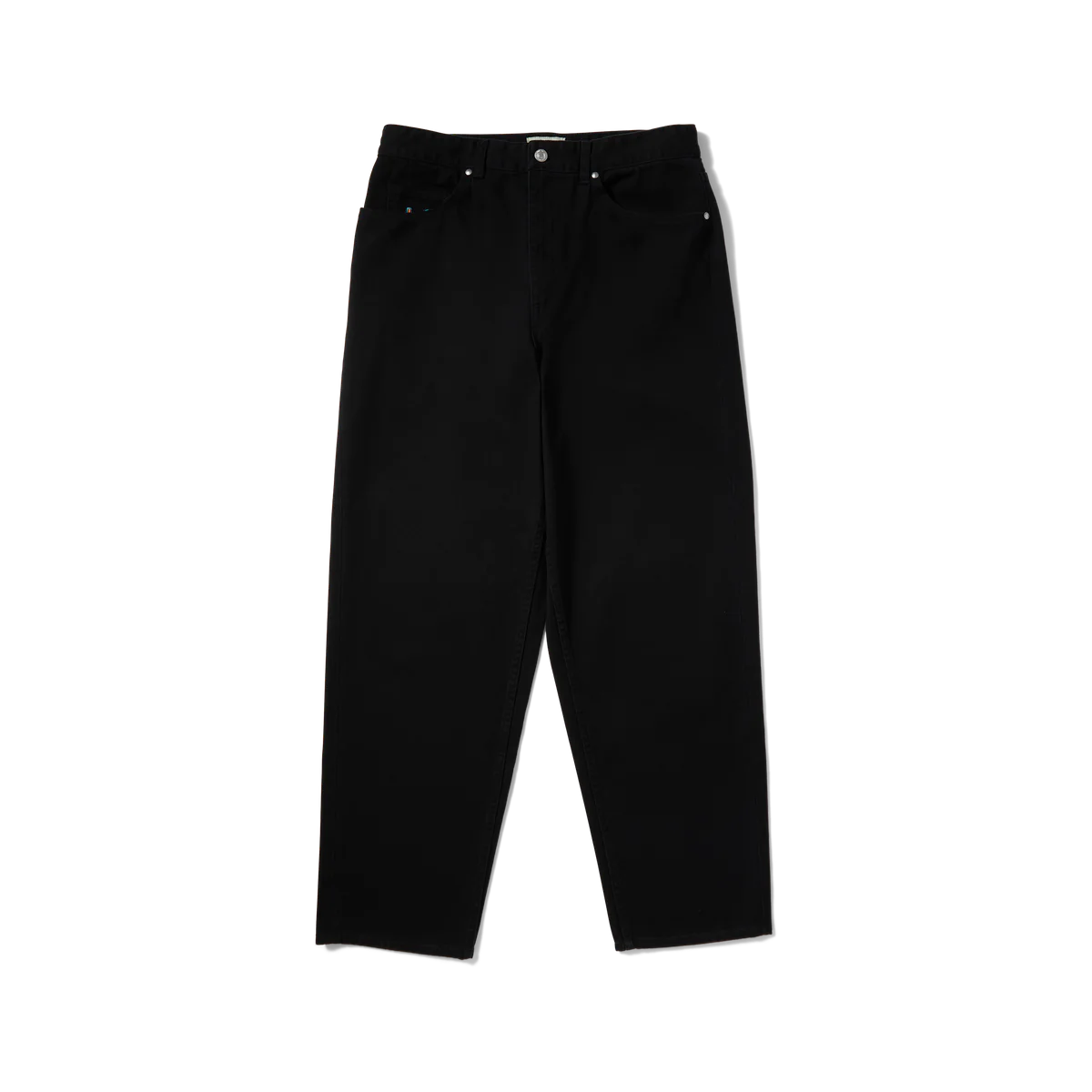 Pants With Embroidered Team Names-Huf Cromer Pant - Washed Black