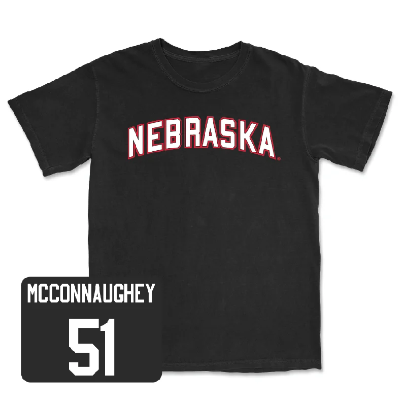 T-Shirt For Family Fan Merchandise-Baseball Black Nebraska Tee - Mason McConnaughey