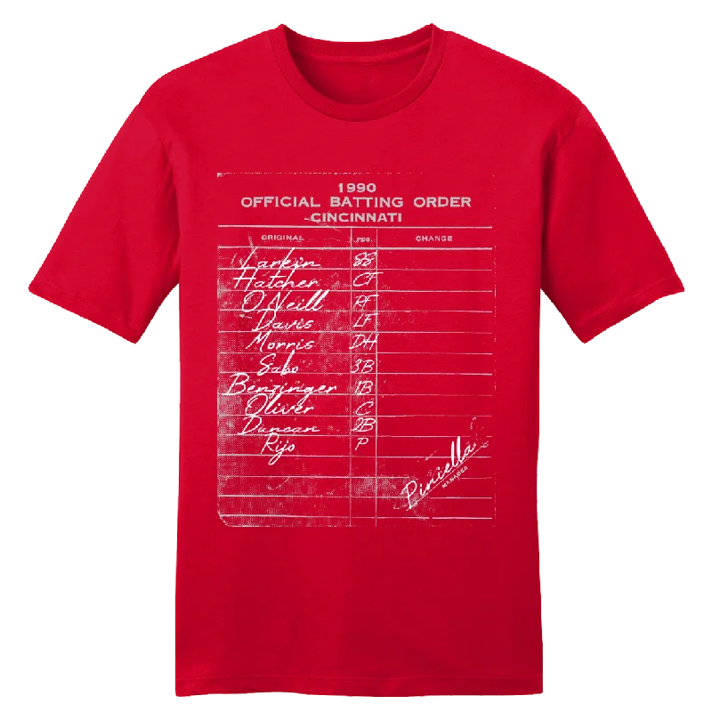 T-Shirt For Player Number Customization-1990 Cincinnati Baseball Lineup