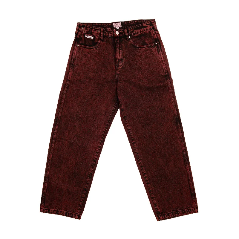 Pants For Custom Team Portraits-HODDLE SKATEBOARDS 16 OUNCE DEMIM RANGER JEAN RED WASH