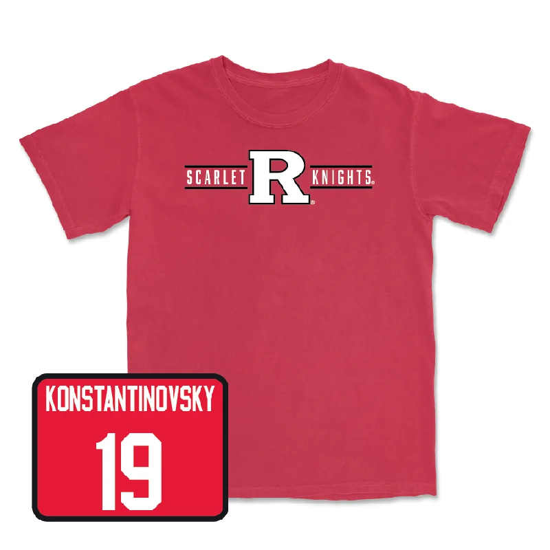 T-Shirt For Personalized Event Merchandise-Red Baseball Scarlet Knights Tee - Zack Konstantinovsky