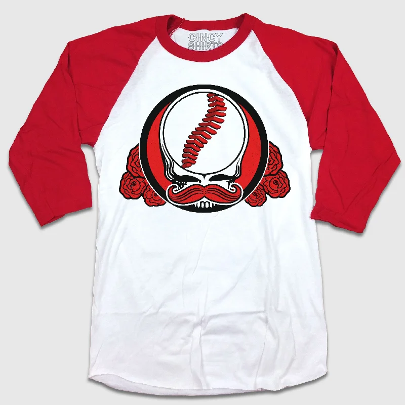 T-Shirt For Personalized Game Day Gear-Mr. Dead Red - Grateful Dead Cincy Baseball