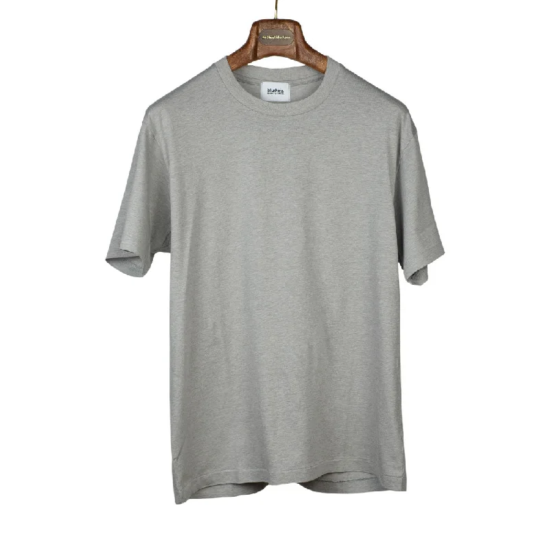 T-Shirt For Fan Apparel Customization-Crewneck t-shirt in light heather grey cotton and silk jersey