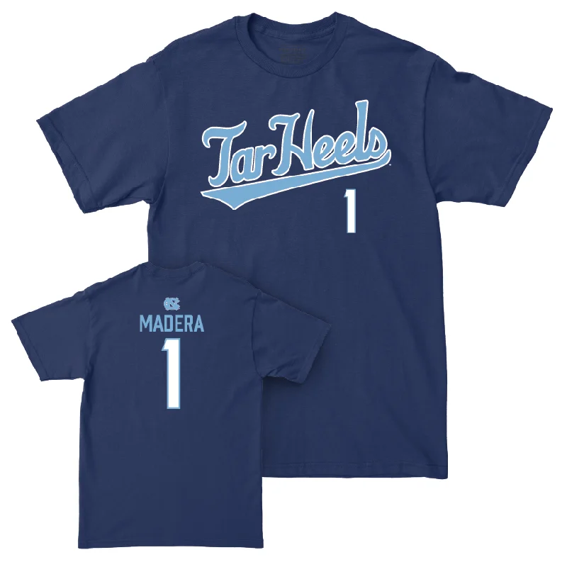 T-Shirt For Youth Sports Teams-UNC Baseball Navy Script Tee  - Alex Madera