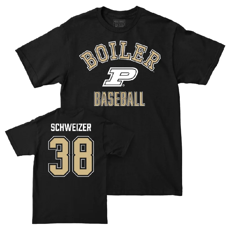 T-Shirt For Personalized Fan Gear-Baseball Black Classic Tee     - Evan Schweizer