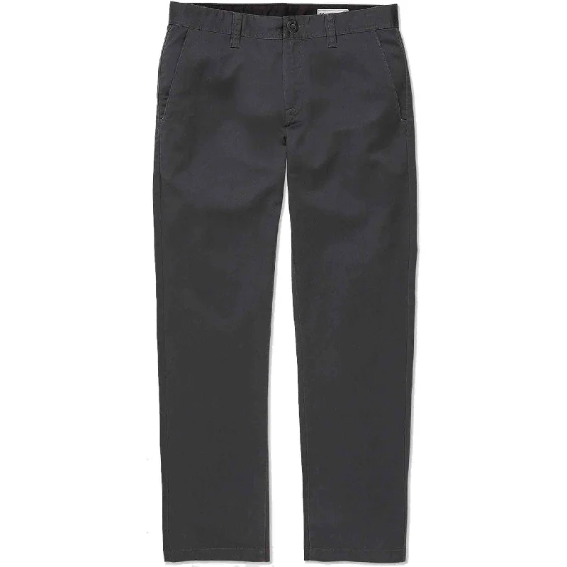 Pants For Softball Game Day Merchandise-Volcom Frickin Modern Stretch Chino Charcoal