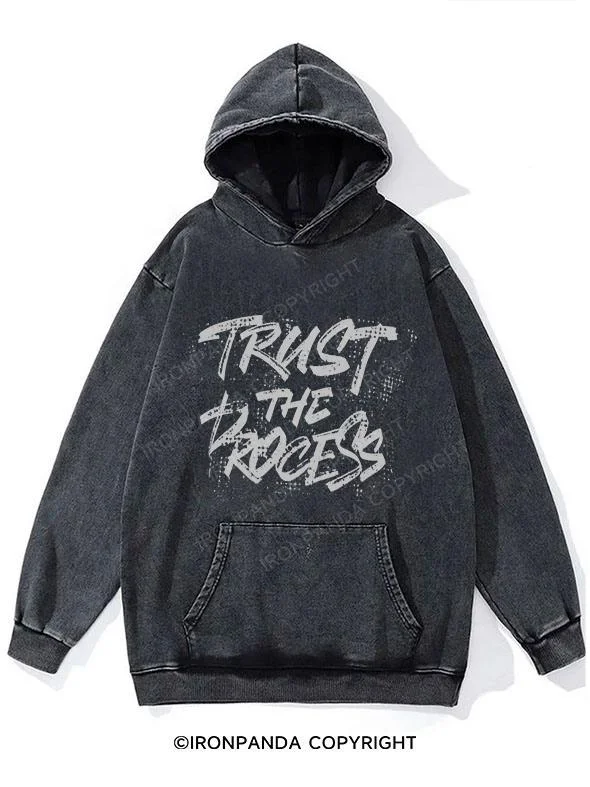 Hoodie For Event Customization-Trust the process Washed Gym Hoodie