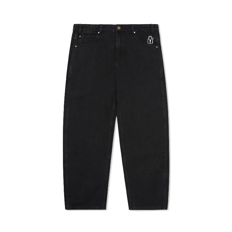 Pants For Personalized Game Day Gear-BUTTER GOODS - "LOCK" DENIM PANTS (BLACK)