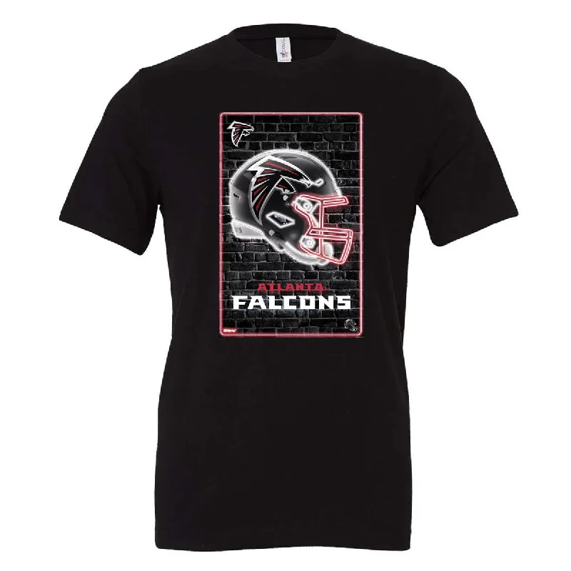 T-Shirt For Custom High School Orders-Atlanta Falcons Black Helmet Brick Wall - Black (Tee/DriFit/Hoodie/Sweatshirt)