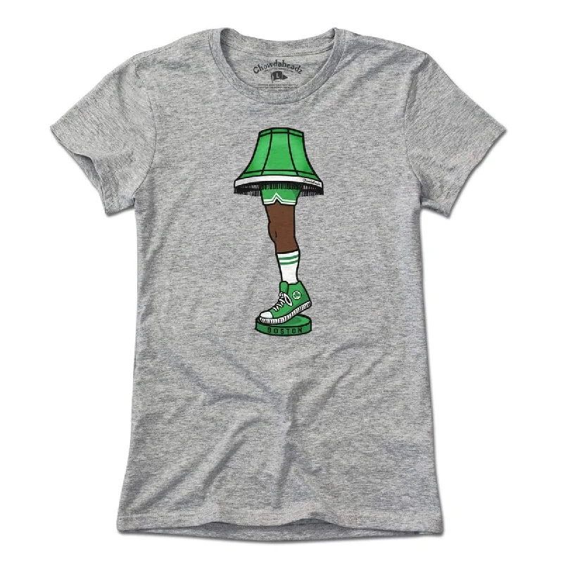 T-Shirt For Custom Fan Gear-Boston Basketball Holiday Leg Lamp T-Shirt