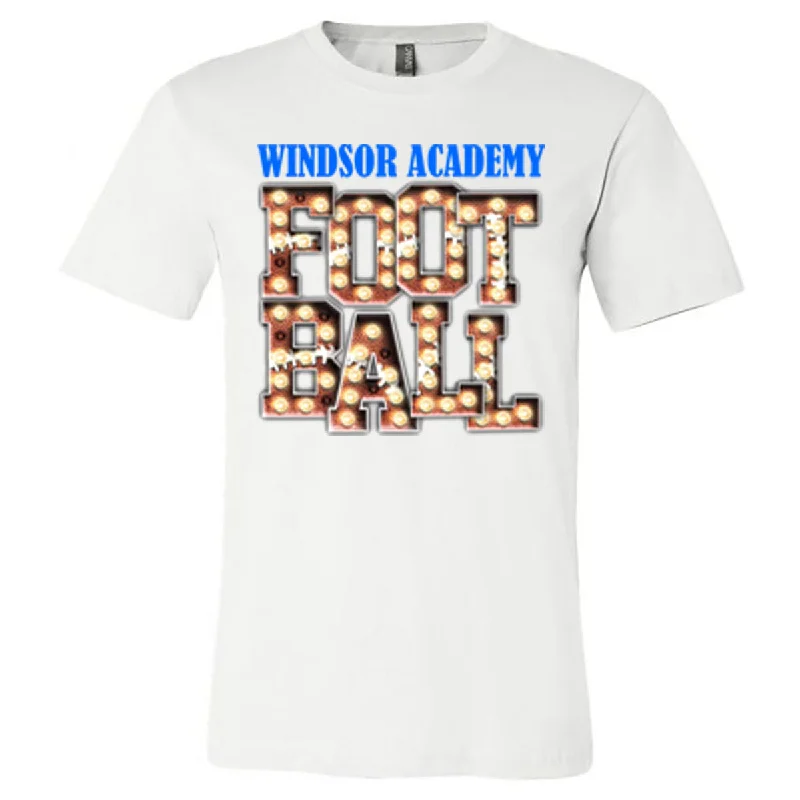 T-Shirt For Promotional Sales-Windsor - Windsor Academy Football Marquee - White (Tee/Hoodie/Sweatshirt)