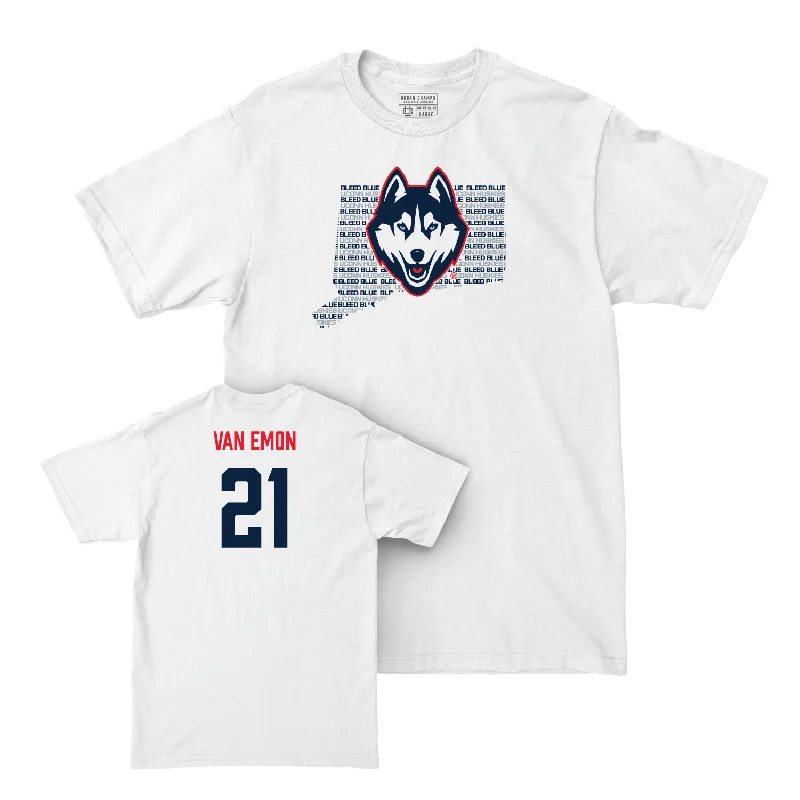 T-Shirt For Game Day Orders-Baseball White Bleed Blue Comfort Colors Tee - Gabe Van Emon