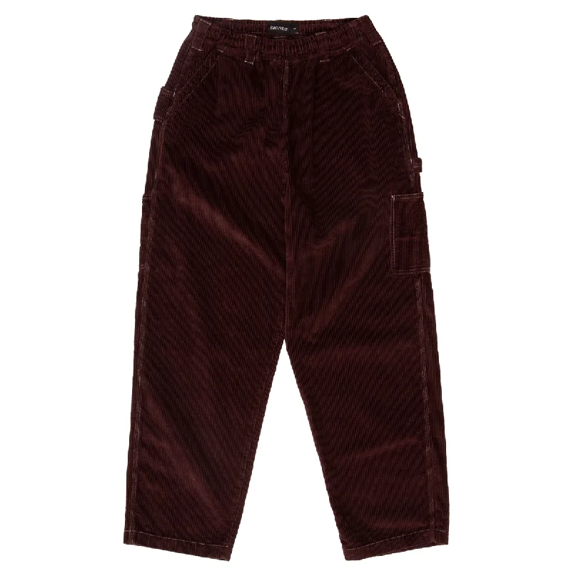 Pants For Team Gifts-Bronze 56k Corduroy Relaxed Pants - Burgandy