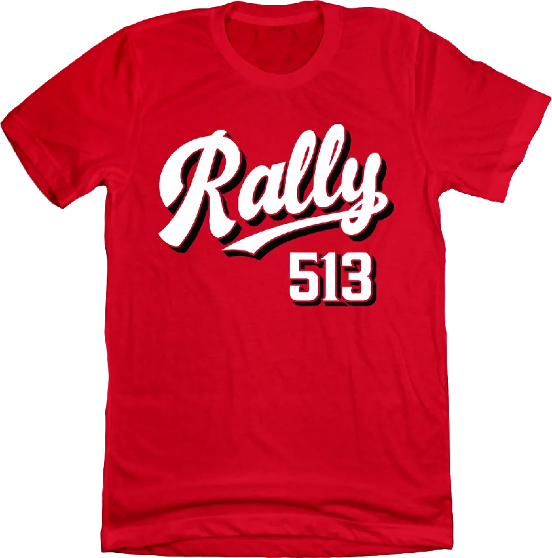 T-Shirt For Professional Fan Gear-Rally 513 Cincinnati Baseball Tee